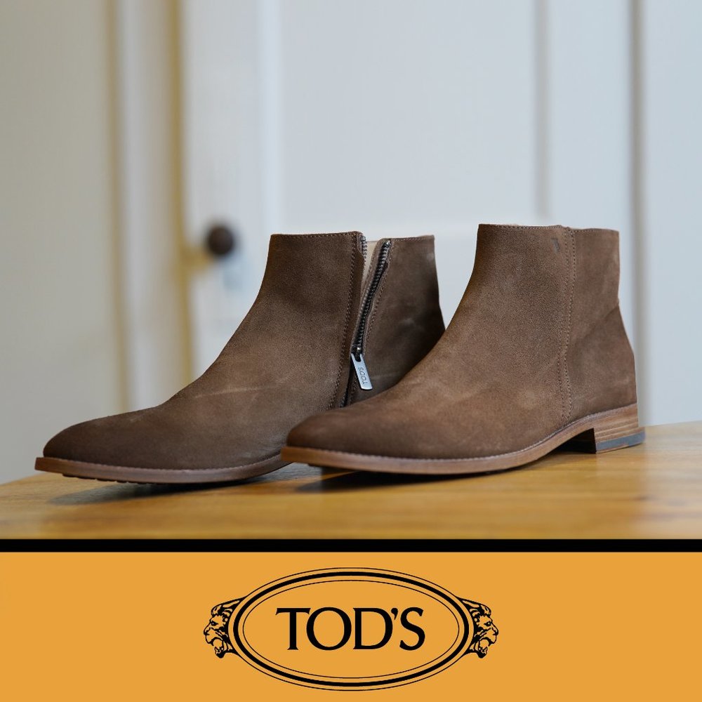 TOD'S Men's ANKLE BOOTS IN SUEDE - BROWN